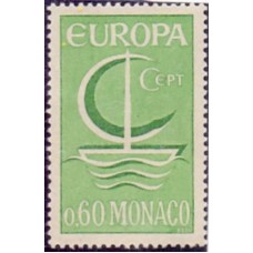 MÔNACO - 1966 - MINT - TEMA EUROPA - BARQUINHO ESTILIZADO - SÉRIE 2 SELOS - YT-698/69 