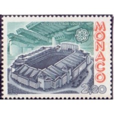 MÔNACO - 1987 - MINT - TEMA EUROPA - ARQUITETURA MODERNA - VISTA EXTERIOR DO NOVO ESTÁDIO LOUIS II - PISCINA OLÍMPICA - PRINCIPE ALBERT - SÉRIE 2 SELOS - YT-1565/66
