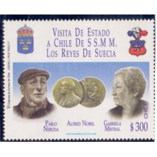 CHILE - 1996 - MINT - VISITA DO CASAL REAL DA SUCÉCIA - YT-1408