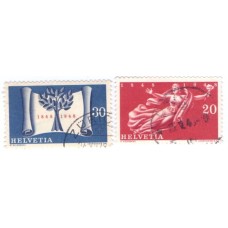 SUIÇA - 1948 - USADO - CENTENÁRIO DO ESTADO CONFEDERADO ATUAL - SÉRIE 2 SELOS - YT-0445/456 