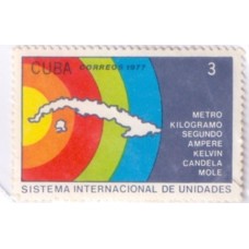 CUBA - 1977 - MINT - CIÊNCIA - SISTEMA INTERNACIONAL DE UNIDADES: METROKILOGRAMO - SEGUNDO - AMPERE - KELVIN - CANDELA - MOLE - YT-2039