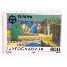 YUGOSLAVIA - 1987 - MINT - TEMA EUROPA: ARQUITETURA MODERNA - PONTES - SÉRIE 2 SELOS - YT-2098/2099