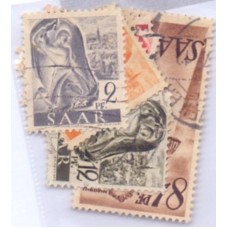 SARRE - USADO - 1947 - TRABALHADORES E MARECHAL NEY - 10 SELOS - YT-197/201+203/205+214 