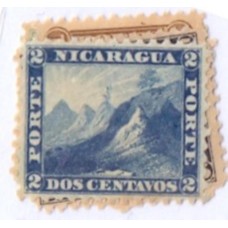 NICARAGUA - (1869-77) - GEOLOGIA - CORDILHEIRA C/ O VULCÃO MOMOTOMBO - SÍMBOLO DA NICARÁGUA - DENTEADO - 4 SELOS NOVOS S/ GOMA - YT-3/5+7