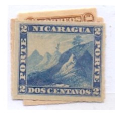 NICARAGUA - (1859-77) - CORDILHEIRA C/ O VULCÃO MOMOTOMBO - SÍMBOLO DA NICARÁGUA PERCÊ EM LINHAS - YT-8/11 