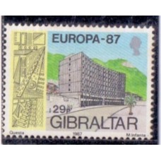 GILBRATAR - 1987 - EUROPA - ARQUITETURA MODERNA - SÉRIE 2 SELOS NOVOS COM LEVAS AMARELADINHOS NA GOMA - YT-530/531 