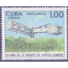 CUBA - 1983 - MINT - BRASILIANA 83 - AVISÃO 14 BIS - YT-BL-77