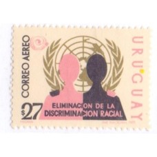 URUGUAY - 1971 - MINT - ANO INTERNACIONAL CONTRA O RACISMO E A DISCRIMINAÇÃO RACIAL - SELO AÉREO