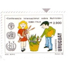 URUGUAY - 1992 - NOVO - CONFERÊNCIA INTERNACIONAL DA NUTRIÇÃO EM ROMA -  YT-1404