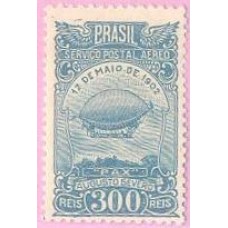 A-019 - 1929 - AERONÁUTICA - MINT - 300 RÉIS - DIRIGIVEL DE AUGUSTO SEVERO - GOMADO - RHM R$ 80,00 (16 UFs X R$ 5,00)