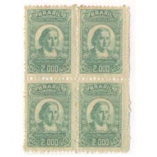 A-023 - 1929 - PRÓCERES AERONÁUTICA - 2000 RÉIS - QUADRA - NOVA - GOMADA - PONTOS DE OXIDAÇÃO - RHM R$ 380,00 (76 UFs X R$ 5,00)