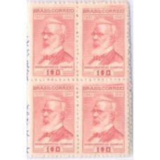 C-0173 - 1942 - MINT - QUADRA - CENTENÁRIO DO NASCIMENTO DE BERNADINHO DE CAMPOS E PRUDENTE DE MORAES - GOMADA - RHM R$ 1.000,00 (200 UFs X R$ 5,00)