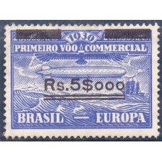Z-04 – 1930 – Z-03 SOBRESTAMPADO RS.5$000 – NOVO GOMADO PERFEITO – MINT – LINDO – FECHO ZEPPELINS - RHM R$ 4.500,00 (900 UFS X R$ 5,00)