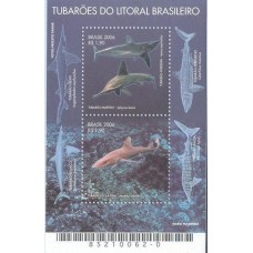 BL-144 - MINT - TUBARÕES DO LITORAL BRASILEIRO - RHM R$ 40,00 (8 UFs x R$ 5,00)