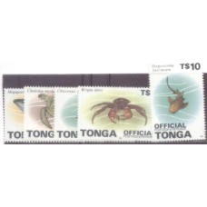 FAUNA MARINHA - 1996 - TONGA - COM SOBRECARGA OFICIAL - S-77/81
