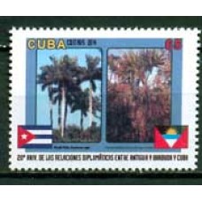 CUBA - HISTÓRIA - 20° ANIVERSÁRIO DAS RELAÇÕES DIPLOMÁTICAS ENTRE ANTIGUA E CUBA - SELO MINT
