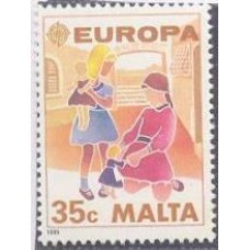 MALTA - 1989 - BRINCADEIRAS INFANTIS - TEMA EUROPA - SÉRIE 2 SELOS MINT - Y 795/796