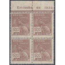 R-286 - 1931/35 - FILIGRANA CRUZEIRO (K) - QUADRA NOVA - GOMADA - RHM R$ 187,50 ( 37,50 UFS X R$ 5,00)