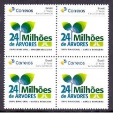 PB-198 - 2022 - MINT - QUADRA - PERSONALIZADO BÁSICO GOMADO: ITAIPU BINACIONAL - 24 MILHÕES DE ÁRVORES