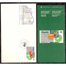CANADÁ - CARTELA COM EDITAL E FDC - LINDA EM ÓTIMO ESTADO - ENGENHARIA - 1987