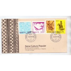 FDC-055 - CULTURA POPULAR - 1974 - CARIMBO 1º DIA SP - RHM 2016 R$ 59,50 (17 UFs)