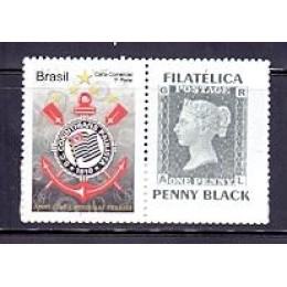 C-3030 - 2010 - MINT - SELO - CORINTHIANS - VERTICAL - VINHETA - FILATELICA PENNY BLACK