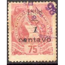 GUATEMALA - Y 83 (1898) QUEIXAL COM SOBRECARGA 1c SOBRE 75 C ROSA USADO 