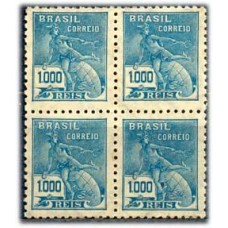 R-289 - 1931/34 - SÉRIE VOVÓ FILIGRANA K CRUZEIRO - 1000 RÉIS TURQUESA MERCÚRIO E GLOBO - QUADRA - MINT - RHM R$ 2.300,00 ( 460 UFS X R$ 5,00)